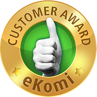 Awarded the eKomi Gold Seal of Approval!